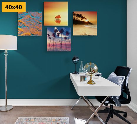 BILDER-SET MEER UND STRAND IN INTERESSANTEN FARBEN - BILDERSETS - BILDER