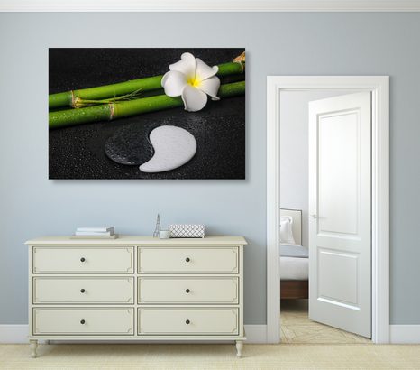 OBRAZ SPA ZÁTIŠÍ A KAMENY JIN A JANG - OBRAZY FENG SHUI - OBRAZY