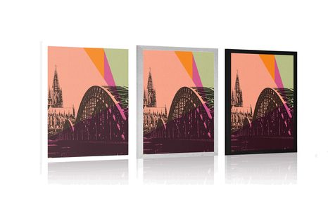POSTER DIGITALE ILLUSTRATION DER STADT KÖLN - POP-ART - POSTER