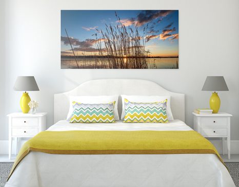 OBRAZ SPOKOJNA RZEKA W POBLIŻU WSI - OBRAZY PRZYRODY I KRAJOBRAZY - OBRAZY