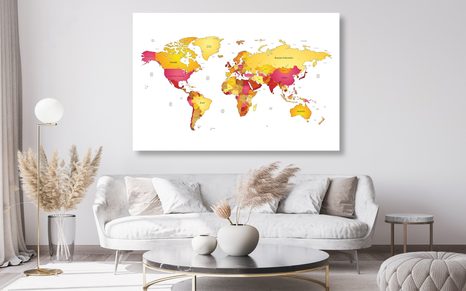 WANDBILD AUF KORK WELTKARTE IN FARBEN - WANDBILDER AUF KORK - BILDER