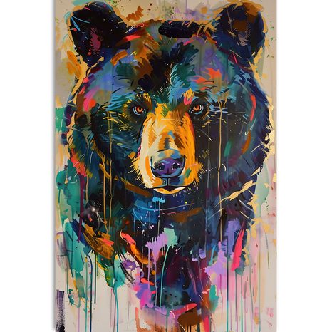 STAMPA SU TELA – ORSO CON IMITAZIONE DI PITTURA - STAMPE E QUADRI - 🔥 SVENDITA TOTALE
