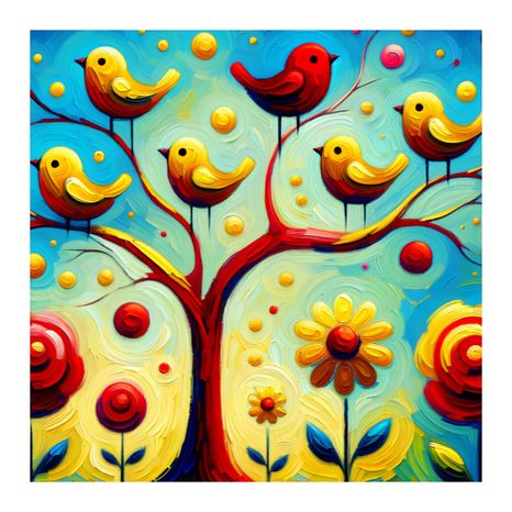 WANDBILD BLUMEN UND LEBENSBAUM - BILDER BÄUME DES LEBENS - BILDER