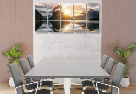 5-DÍLNÝ OBRAZ KRÁSNÝ VÝCHOD SLUNCE NA NOVÉM ZÉLANDU - OBRAZY PŘÍRODY A KRAJINY - OBRAZY