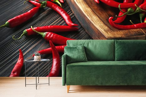 ΤΟΙΧΟΓΡΑΦΊΑ ΠΙΆΤΟ ΜΕ ΠΙΠΕΡΙΈΣ ΤΣΊΛΙ - ΤΑΠΕΤΣΑΡΊΑ ΓΙΑ ΦΑΓΗΤΌ ΚΑΙ ΠΟΤΌ - ΤΑΠΕΤΣΑΡΊΕΣ