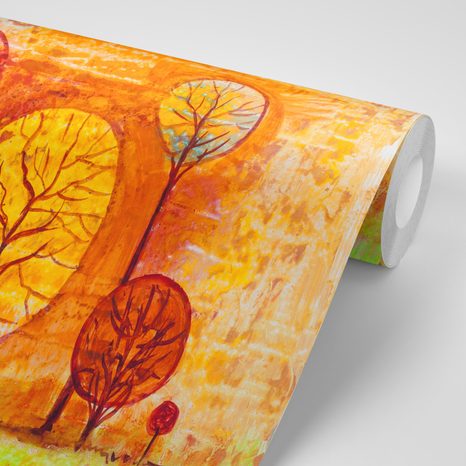 CARTA DA PARATI – ALBERI IN COLORI AUTUNNALI - CARTA DA PARATI IMITAZIONE DI DIPINTI - CARTA DA PARATI