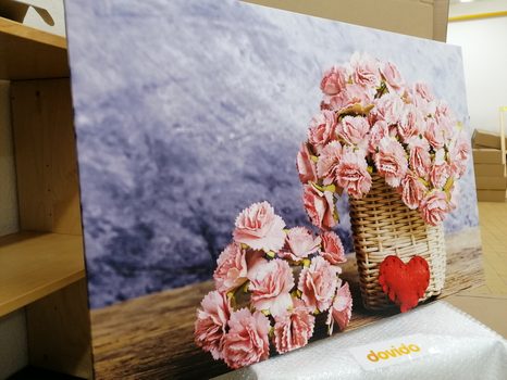 KÉP RŹSASZÍNŰ SZEKFŰ VIRÁGOK KOSÁRBAN - VIRÁGMINTÁS KÉPEK - KÉPEK