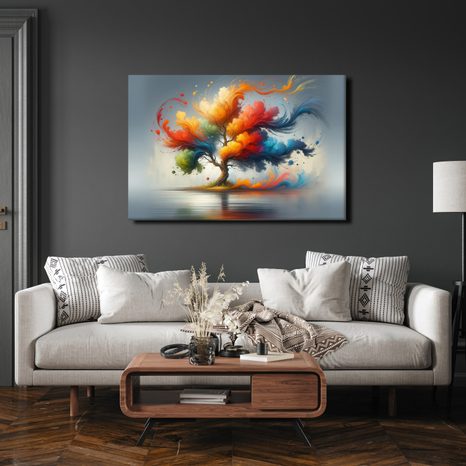 OBRAZ BAREVNÝ STROM ŽIVOTA V POHYBU - OBRAZY STROMY ŽIVOTA - OBRAZY