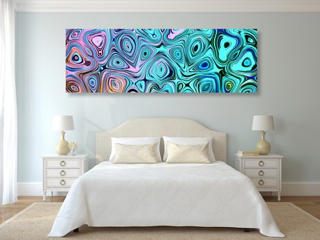 SLIKA USTVARJALNA TURKIZNA UMETNOST - ABSTRAKTNE SLIKE - SLIKE