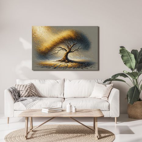 OBRAZ ZLATÝ STROM ŽIVOTA VE VĚTRU - OBRAZY STROMY ŽIVOTA - OBRAZY
