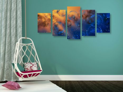 5-DÍLNÝ OBRAZ KOUZELNÉ BUBLINY - ABSTRAKTNÍ OBRAZY - OBRAZY