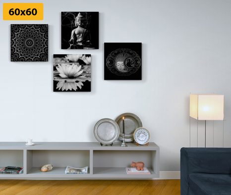 SET OBRAZŮ KLIDNÝ BUDDHA - SESTAVY OBRAZŮ - OBRAZY