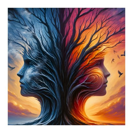 OBRAZ TVÁŘE V KORUNÁCH STROMŮ ŽIVOTA - OBRAZY STROMY ŽIVOTA - OBRAZY