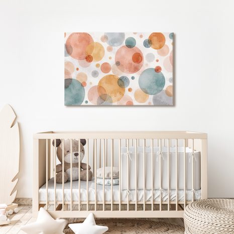 WANDBILD AQUARELLKREISE IN PASTELLTÖNEN - WANDBILDER ABSTRAKTE FORMEN - BILDER