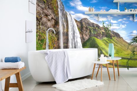WALL MURAL WATERFALL SELJALANDSFOSS - WALLPAPERS NATURE - WALLPAPERS