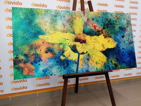 TABLOU FLOARE GALBENĂ ÎN STIL VINTAGE - TABLOURI VINTAGE ȘI RETRO - TABLOURI