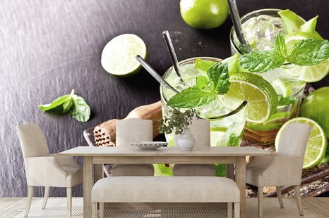 FOTOTAPETE KÖSTLICHER MOJITO - TAPETEN MIT ESSEN UND GETRÄNKEN - TAPETEN