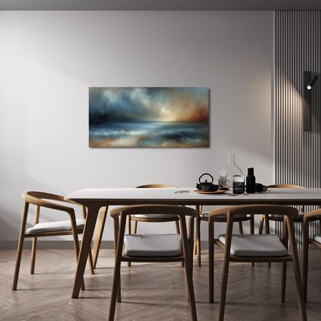 OBRAZ KLIDNÉ MOŘE V ABSTRAKCI - OBRAZY VÝCHOD A ZÁPAD SLUNCE - OBRAZY