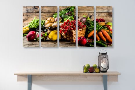 TABLOU 5-PIESE FRUCTE ȘI LEGUME PROASPETE - TABLOURI BĂUTURI ȘI MÂNCARE - TABLOURI