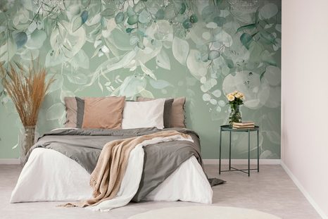 WALLPAPER PASTEL GREEN LEAVES - WALLPAPERS - 🔥 TOTAL SALE 🔥