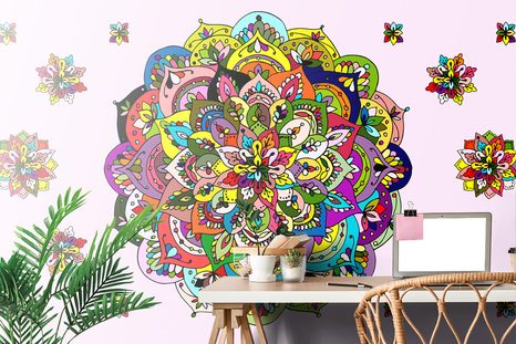 CARTA DA PARATI – MANDALA MULTICOLORE - CARTA DA PARATI FENG SHUI - CARTA DA PARATI