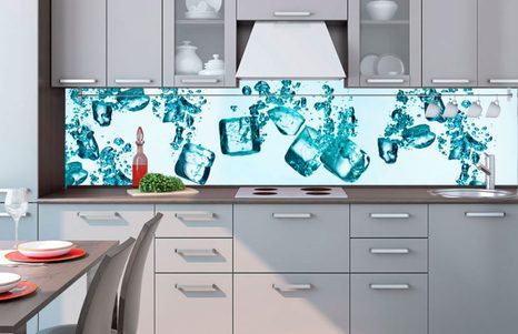 SELF ADHESIVE PHOTO WALLPAPER FOR KITCHEN ICE CUBES - WALLPAPERS