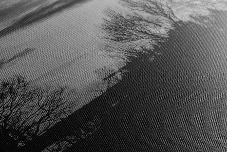 OBRAZ PIĘKNY ZACHÓD SŁOŃCA W WERSJI CZARNO-BIAŁEJ - OBRAZY CZARNO-BIAŁE - OBRAZY