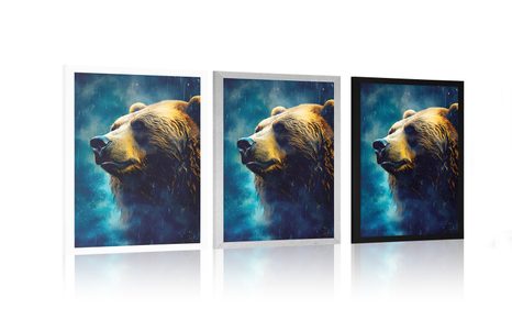 PLAKÁT MODRO-ZLATÝ MEDVĚD - PLAKÁTY - TOTÁLNÍ VÝPRODEJ 🔥