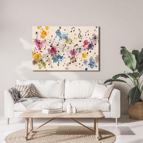 WANDBILD MUSIKALISCHE TÖNE IN FARBEN - MUSIKBILDER - BILDER