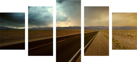 5-DÍLNÝ OBRAZ CESTA UPROSTŘED POUŠTĚ - OBRAZY PŘÍRODY A KRAJINY - OBRAZY