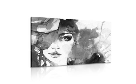 WANDBILD ABSTRAKTES FRAUENPORTRÄT IN SCHWARZ-WEISS - BILDER - 🔥 TOTALAUSVERKAUF