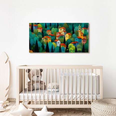 OBRAZ BAREVNÉ DOMY V PŘÍRODĚ - BAREVNÉ DOMY - OBRAZY
