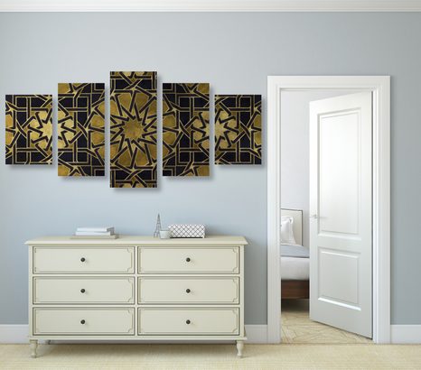 5-DÍLNÝ OBRAZ ORIENTÁLNÍ MOZAIKA - ABSTRAKTNÍ OBRAZY - OBRAZY