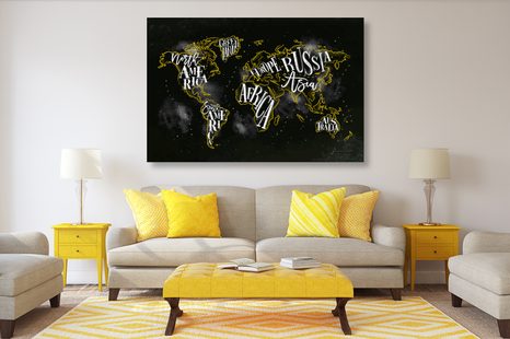 WANDBILD TRENDIGE WELTKARTE - BILDER - 🔥 TOTALAUSVERKAUF