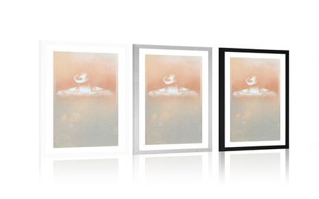 POSTER MIT PASSEPARTOUT GEHEIMNISVOLLE DAME - MOTIVE AUS UNSERER WERKSTATT - POSTER