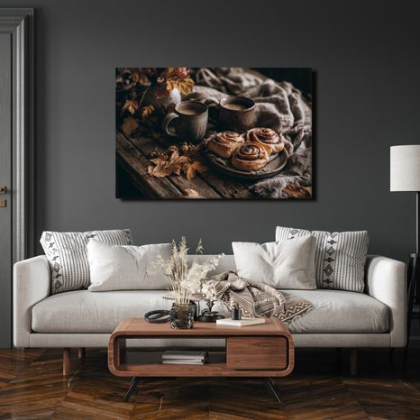 OBRAZ PODZIMNÍ HYGGE S KÁVOU - OBRAZY ZÁTIŠÍ - OBRAZY
