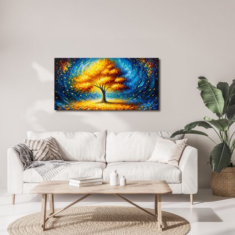 OBRAZ PODZIMNÍ STROM ŽIVOTA V MODŘI - OBRAZY STROMY ŽIVOTA - OBRAZY