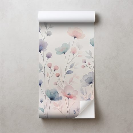 TAPETA AKVARELOVÉ PASTELOVÉ KVĚTY - ΤΑΠΕΤΣΑΡΊΑ ΜΕ ΛΟΥΛΟΎΔΙΑ - ΤΑΠΕΤΣΑΡΊΕΣ