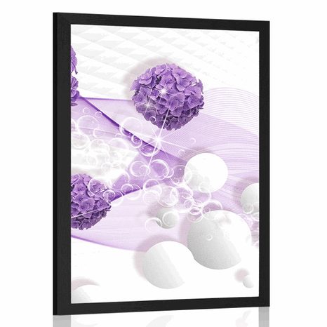 POSTER FLOWERS WITH ABSTRACT BACKGROUND - ABSTRACT AND PATTERNED - POSTERS