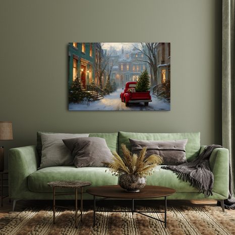 VIANOČNÝ OBRAZ AUTO SPLNENÝCH PRIANÍ - OBRAZY - 🔥 TOTÁLNY VÝPREDAJ