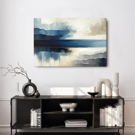 WANDBILD BERÜHRUNGEN DER WELLEN AM UNENDLICHEN HORIZONT - WANDBILDER ABSTRAKTE FORMEN - BILDER