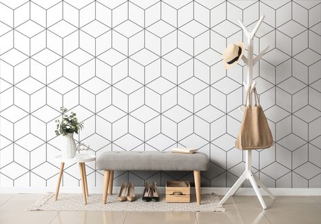 TAPET CUBURI ÎN ALB-NEGRU - TAPET CU MODEL - TAPETURI