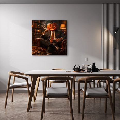 QUADRO SU TELA – ELEGANTE DI HALLOWEEN CON SIGARO - QUADRI HALLOWEEN E HORROR - STAMPE E QUADRI