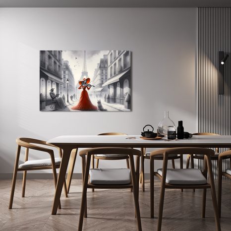 OBRAZ PAŘÍŽSKÁ ULICE S HOUSLISTKOU - OBRAZY ŽENY - OBRAZY