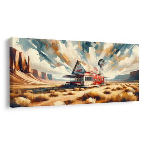 OBRAZ POD POUŠTNÍ OBLOHOU - VINTAGE A RETRO OBRAZY - OBRAZY