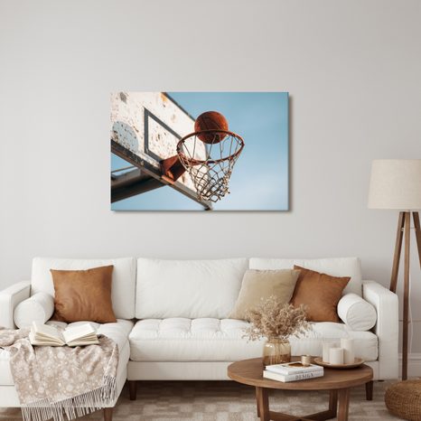 WANDBILD STÄDTISCHER BASKETBALLKORB - BILDER VON STÄDTEN - BILDER