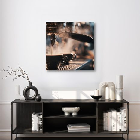 OBRAZ ESPRESSO V KAVÁRNĚ - OBRAZY JÍDLA A NÁPOJE - OBRAZY