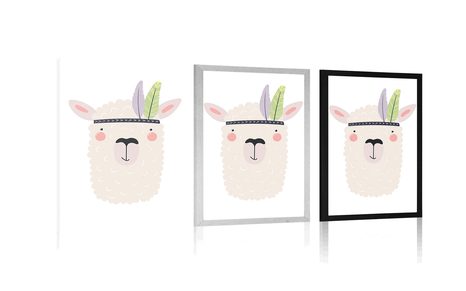 PLAGÁT INDIÁNSKA LAMA S PIERKAMI - ZVIERATKÁ - PLAGÁTY