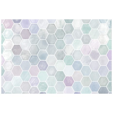 SAMOLEPIACA TAPETA ŠEDO-MODRÝ HEXAGÓN VZOR - SAMOLEPIACE TAPETY - TAPETY