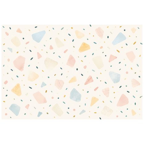 SAMOLJEPLJIVA TAPETA PASTELNI TERRAZZO OBLICI - DJEČJE TAPETE - TAPETE